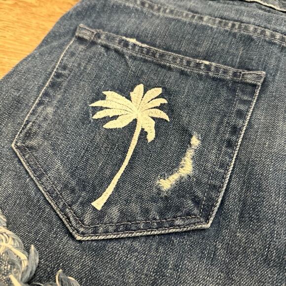 Show Me Your Mumu Houston Jean Shorts Size 27 Denim Palm Beach Distressed - Picture 7 of 8